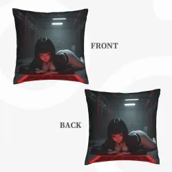 Fodera per Cuscino in Peluche Cyberpunk Girl - Okomall