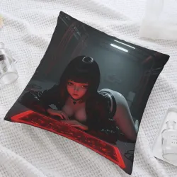 Housse de Coussin en Peluche Cyberpunk Girl - Okomall