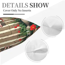 Cuscino in peluche a tema giardino giapponese - 18x18 pollici | Okomall