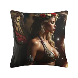 Funda de cojín de felpa 'Belleza de ensueño' - 18x18 pulgadas | OKOMALL