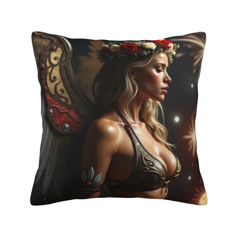 Funda de cojín de felpa 'Belleza de ensueño' - 18x18 pulgadas | OKOMALL
