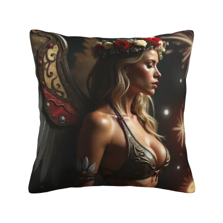 Funda de cojín de felpa 'Belleza de ensueño' - 18x18 pulgadas | OKOMALL