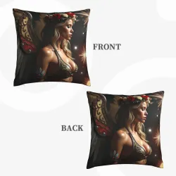 Housse de coussin en peluche 'Beauté de rêve' - 18x18 pouces | OKOMALL