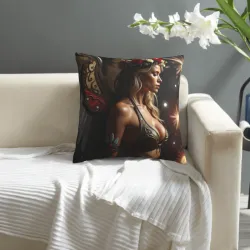 Copri-cuscino in peluche 'Bellezza da sogno' - 18x18 pollici | OKOMALL