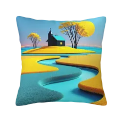 Abstract Landscape Plush Pillow Cover - Okomall