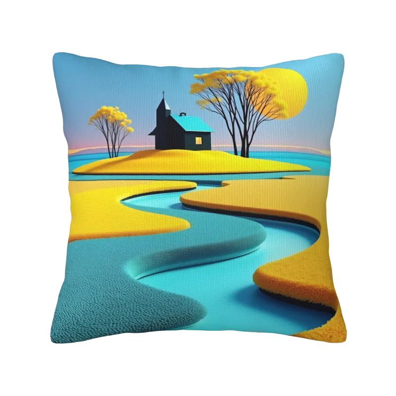 Abstract Landscape Plush Pillow Cover - Okomall