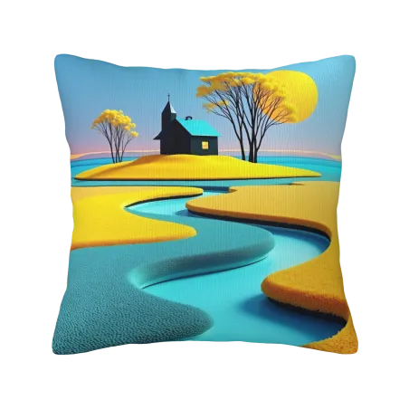 Abstract Landscape Plush Pillow Cover - Okomall