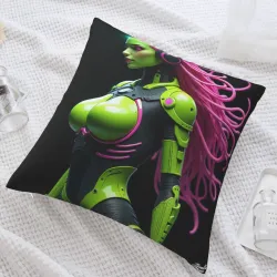 Cyberpunk Mädchen Plüsch Kissenbezug - Okomall