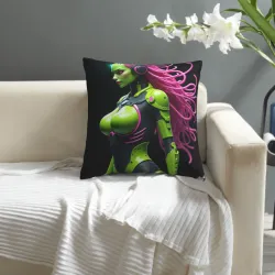 Cyberpunk Mädchen Plüsch Kissenbezug - Okomall
