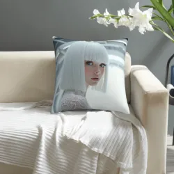 Copri-cuscino in peluche con ritratto alla moda - okomall