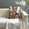 Charming Girl Printed Plush Pillow Cover - Okomall