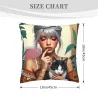 Charming Girl Printed Plush Pillow Cover - Okomall