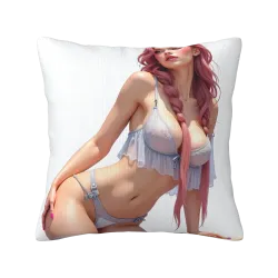 性感美女毛絨抱枕套 - 全身印花 | OKOMALL