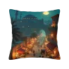 Housse de coussin en peluche avec motif de marché nocturne exotique - Oko Home