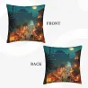 Housse de coussin en peluche avec motif de marché nocturne exotique - Oko Home