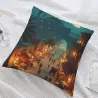 Housse de coussin en peluche avec motif de marché nocturne exotique - Oko Home