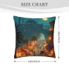 Housse de coussin en peluche avec motif de marché nocturne exotique - Oko Home