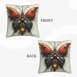 Housse de coussin papillon mécanique steampunk - Okomall