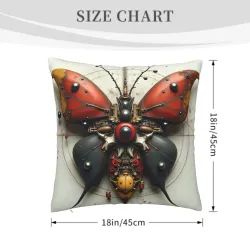 Housse de coussin papillon mécanique steampunk - Okomall