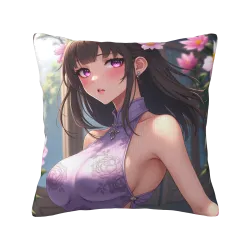精美少女主題毛絨抱枕套 - Okomall