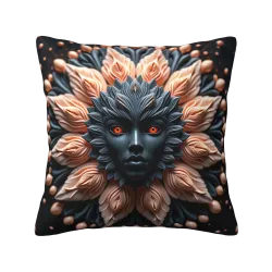 Federa per cuscino in peluche con motivo floreale astratto - okomall