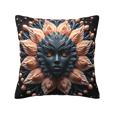 Federa per cuscino in peluche con motivo floreale astratto - okomall