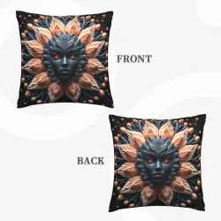 Federa per cuscino in peluche con motivo floreale astratto - okomall
