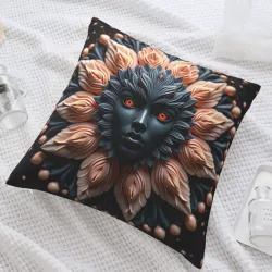 Federa per cuscino in peluche con motivo floreale astratto - okomall