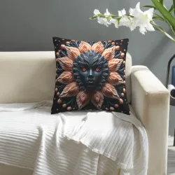 Federa per cuscino in peluche con motivo floreale astratto - okomall