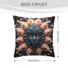 Federa per cuscino in peluche con motivo floreale astratto - okomall