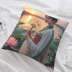 唯美少女風景抱枕套 - Okomall