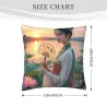 Housse de coussin paysage de jeune fille esthétique - Okomall