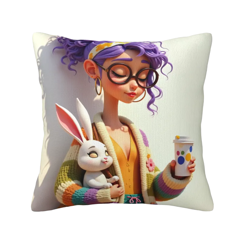 Funda de Almohada de Peluche Kawaii para Niña - Corazón Cálido | OkO mall