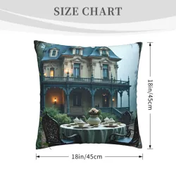 Funda de cojín de felpa de doble cara con estampado de jardín estilo victoriano - Okomall