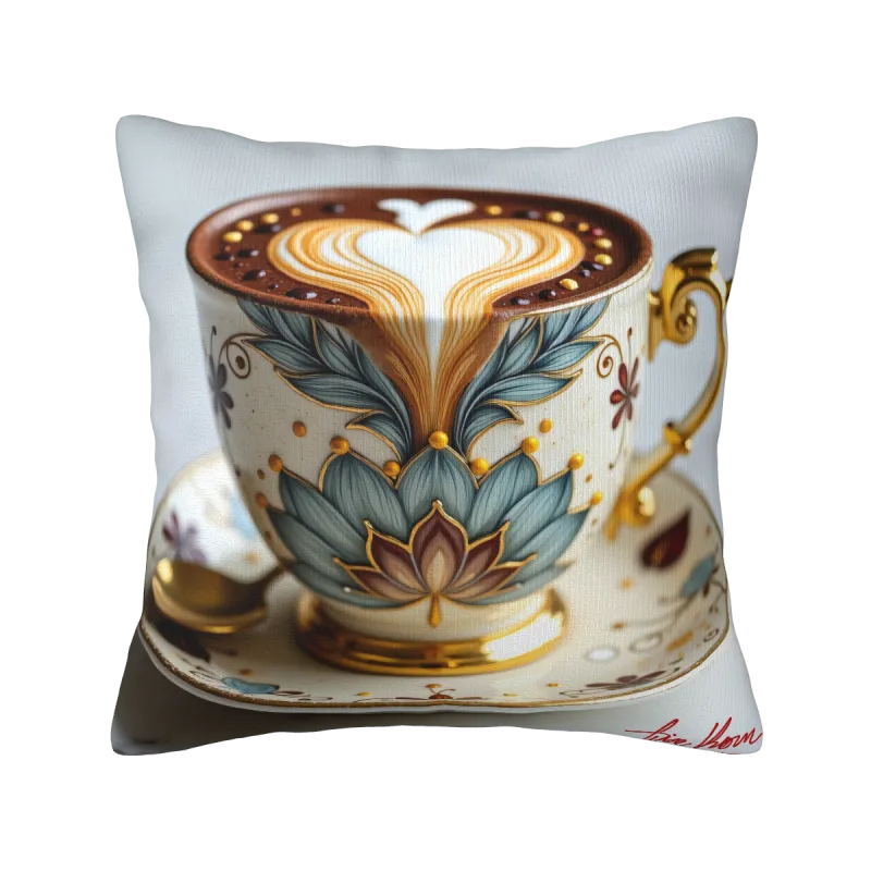 غطاء وسادة فروي بنقشة زهور تجريدية - 45 × 45 سم | Okomall