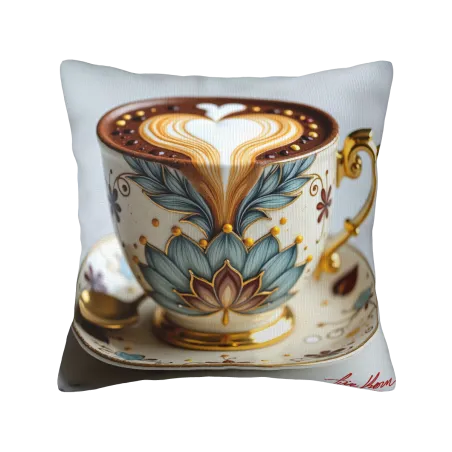 Plüsch-Kissenbezug mit abstrakten Blumen - 45x45 cm | Okomall