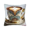 غطاء وسادة فروي بنقشة زهور تجريدية - 45 × 45 سم | Okomall