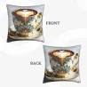 Housse de coussin en peluche à fleurs abstraites - 45x45 cm | Okomall