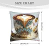 غطاء وسادة فروي بنقشة زهور تجريدية - 45 × 45 سم | Okomall