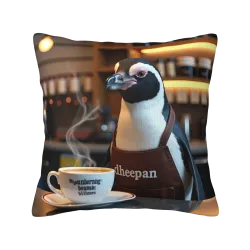 かわいいぬいぐるみペンギン クッションカバー - 18x18インチ | OKOMALL