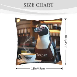 Cojín de peluche con pingüino adorable - 18x18 pulgadas | OKOMALL