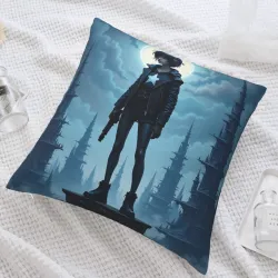Housse de Coussin Peluche Cyberpunk Fille - Okomall