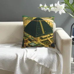 Exquisite Vintage Cityscape Plush Pillow Cover - okomall