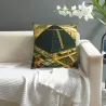 Housse de coussin en peluche avec paysage urbain rétro et exquis - okomall