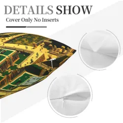 Exquisite Vintage Cityscape Plush Pillow Cover - okomall