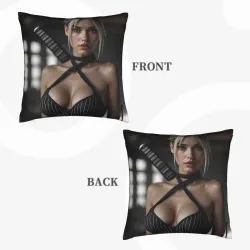 Double-Sided Exquisite Female Portrait Plush Pillow Cover - okomall