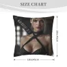 Housse de coussin en peluche double face avec portrait féminin élégant - okomall