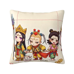 武士圖案抱枕套 - 18x18英寸 - Okomall