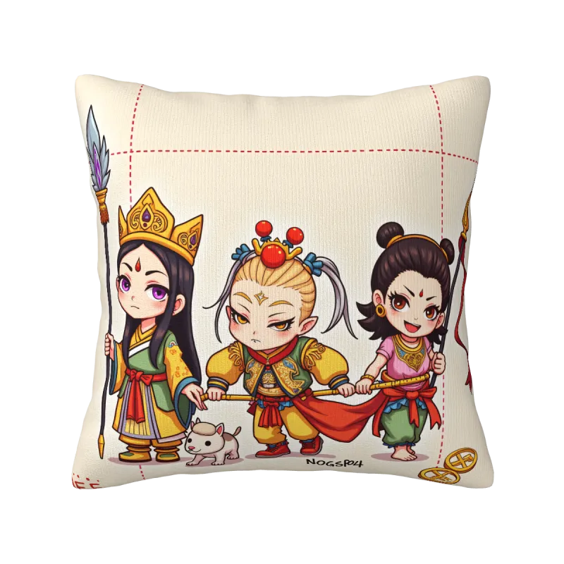 武士圖案抱枕套 - 18x18英寸 - Okomall