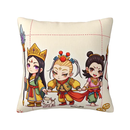 무사 디자인 쿠션 커버 - 18x18인치 - Okomall